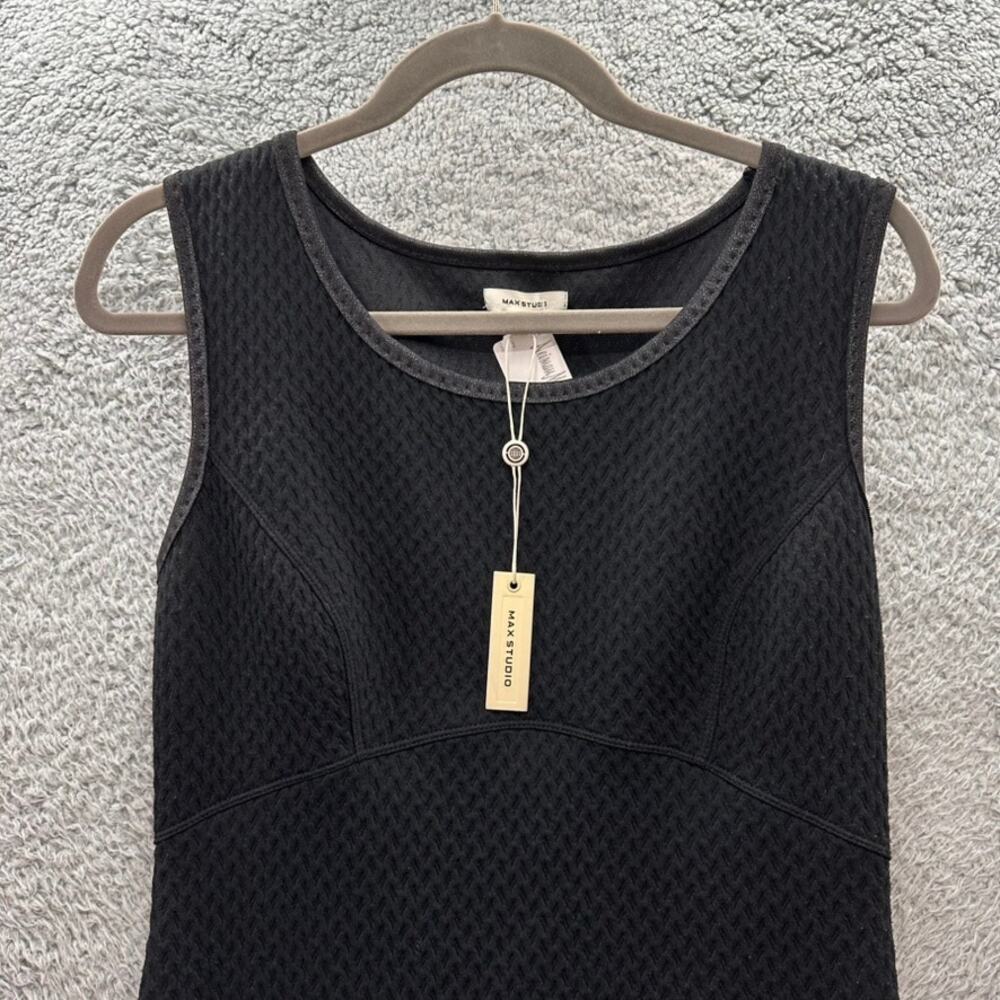 Max Studio NWT Medium Black Sleeveless Dress Flair Bottom Cocktail Party Evening - Picture 4 of 11